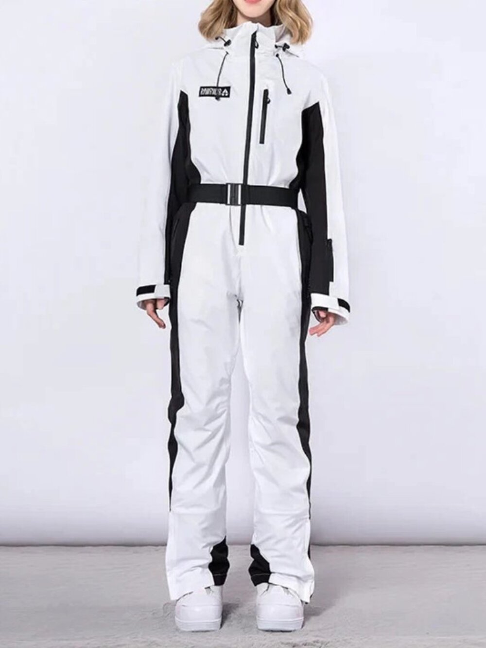 RAWRWAR Women's One Piece Snowsuit Black & White Medium NWOT